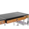  Petit Bureau en inox et cuir Black shadow sur  Moinat SA  - Antiquités décoration