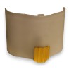 A pair of wall lights in lacquered bronze and frosted glass