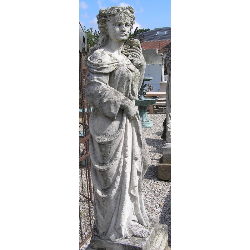 Massive Pierre personnage Statue printemps femme sur palier de Steinguss au gel 