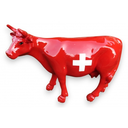 Vache miniature "Drapeau Suisse"