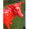 Petite vache en résine \"Drapeau Suisse\"
