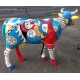 Vache en résine motif "Picasso"