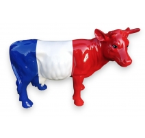 Petite vache en résine "Drapeau Français"