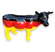 Petite vache en résine "Drapeau Allemand"