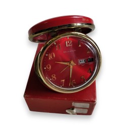 BULOVA alarm clock in red lacquer