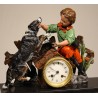 Polychrome ‘Child and Dog’ pendulum clock