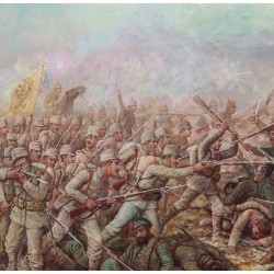 Tableau \"Bataille 1915\" signé R. WEISS