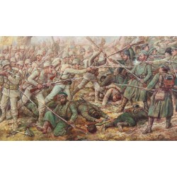 Tableau \"Bataille 1915\" signé R. WEISS