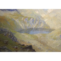 Tableau \"Urdensee Tschiertschen\" signé K. REGLI 17