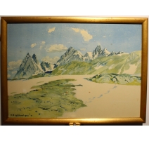 Reproduction Aquarelle "Montagnes"