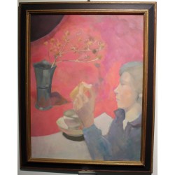 Tableau \"La Tartine\" signé D\'HUMIÈRES