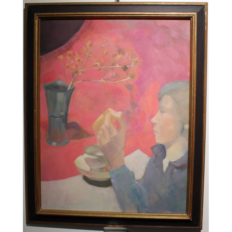 Tableau \"La Tartine\" signé D\'HUMIÈRES