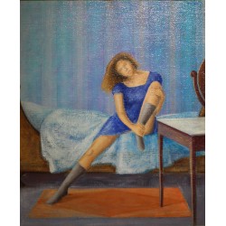 Tableau \"Jeune fille\" signé B. BERGER