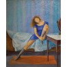 Tableau \"Jeune fille\" signé B. BERGER