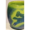 Vase en verre jaune signé JOUMANI