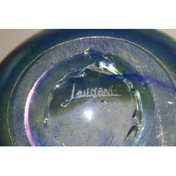 Vase en verre jaune signé JOUMANI