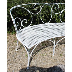 White MALMAISON curved wrought-iron sofa at Moinat SA – Antiques and home décor