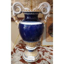 Paire de vases Meissen bleu cobalt aux serpents