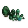 A collection of 15 malachite eggs