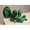 A collection of 15 malachite eggs