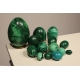 Collection de 15 oeufs en malachite