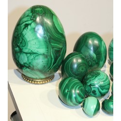 A collection of 15 malachite eggs