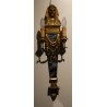 A pair of wall lights made of painted and gilded wood