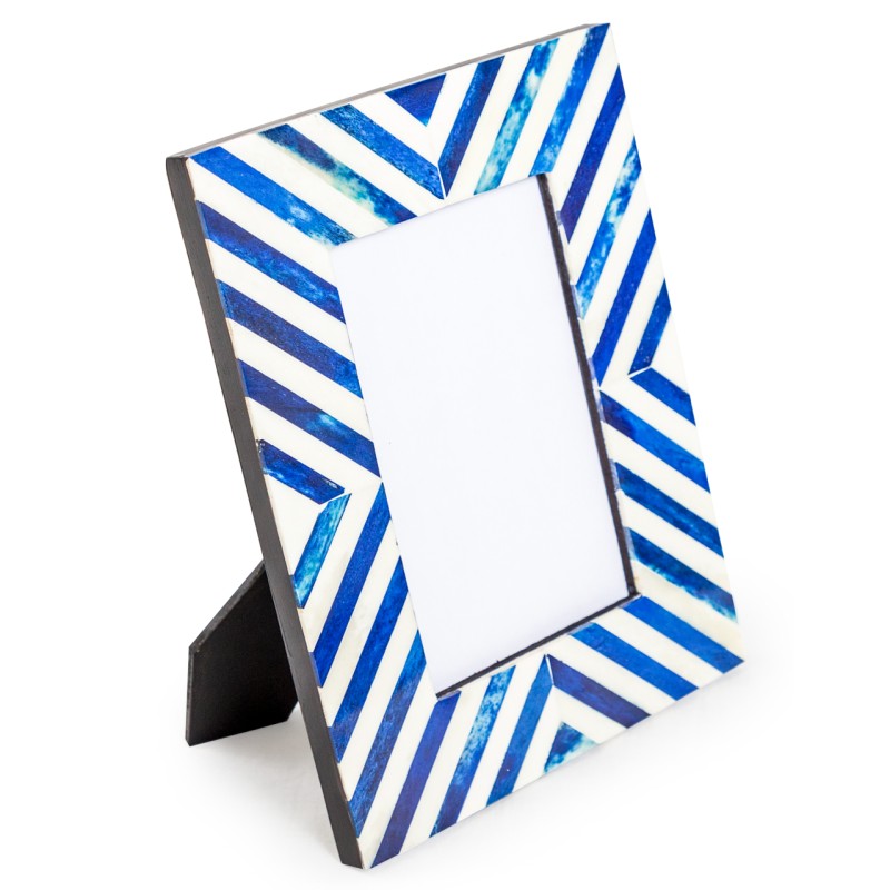 Blue and white striped frame
