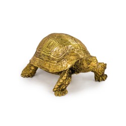 Tortue en résine dorée