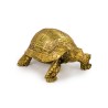 Tortue en résine dorée