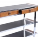 Console "Aston" en bois, cuir et inox