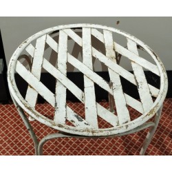 Tabouret en fer forgé blanc