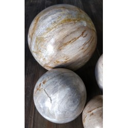 Set de 5 Boules en Bois Pétrifié