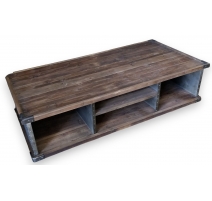 Table basse industrielle sur roulettes