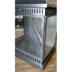 Black sheet-metal lantern (not electrified)