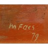 Tableau \"Bouquet orange\" signé M. FAES 79