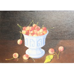 Tableau \"Cerises\" signé SLESINE
