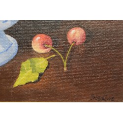 Tableau \"Cerises\" signé SLESINE