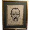 Gravure "Autoportrait" par Ferdinand HODLER 1916