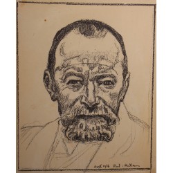 Gravure "Autoportrait" par Ferdinand HODLER 1916