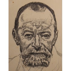 Gravure "Autoportrait" par Ferdinand HODLER 1916