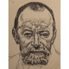 Gravure "Autoportrait" par Ferdinand HODLER 1916