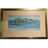 Pastel "Bord du Lac" signé R. GUIGNARD 80