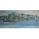 Pastel "Bord du Lac" signé R. GUIGNARD 80