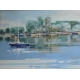 Pastel "Bord du Lac" signé R. GUIGNARD 80