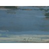 Pastel "Bord du Lac" signé R. GUIGNARD 80