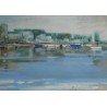 Pastel "Bord du Lac" signé R. GUIGNARD 80