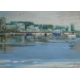 Pastel "Bord du Lac" signé R. GUIGNARD 80