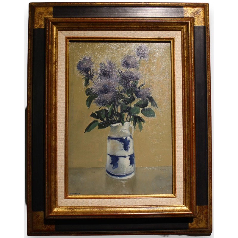 Tableau \"Chardons bleus\" signé STAUFFER