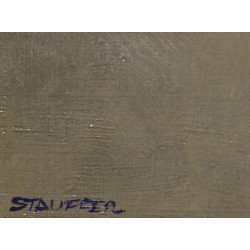 Tableau \"Chardons bleus\" signé STAUFFER